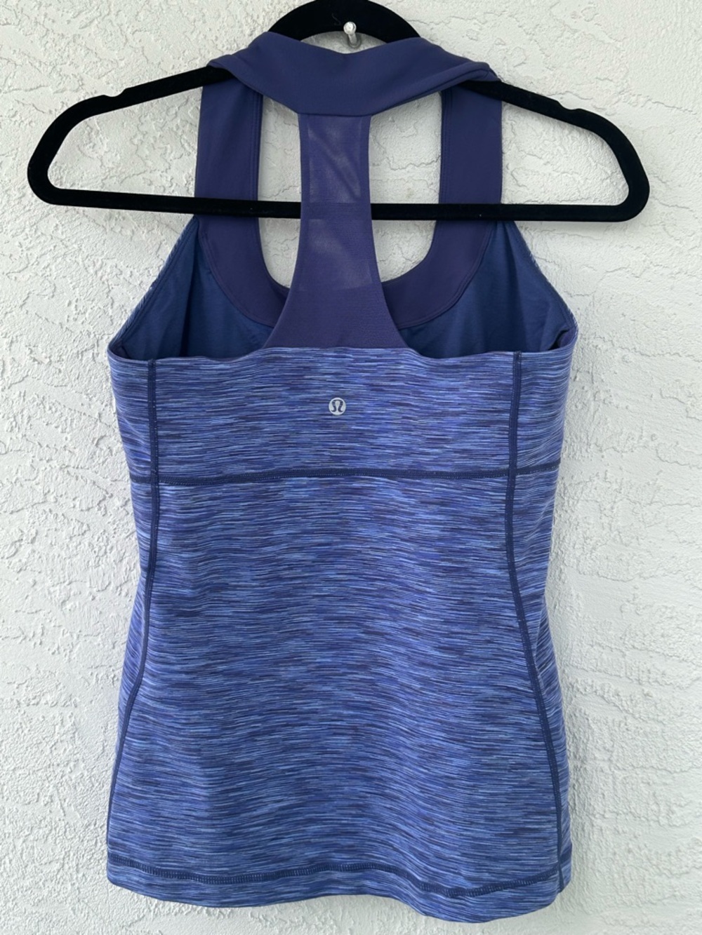 Lululemon Halter Racerback Blue Purple Tank Top Built In Shelf Bra Size 10 - Picture 2 of 7